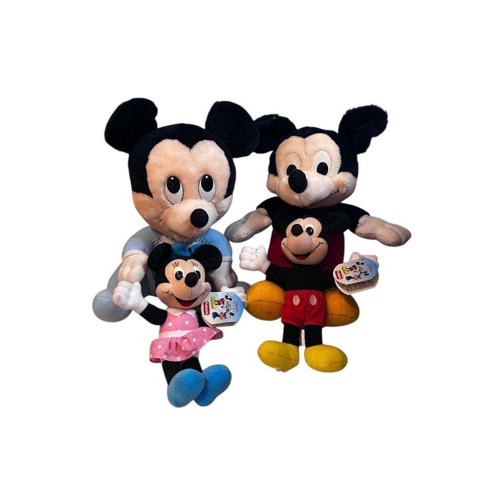 Vintage Lot of 4 1980s Era Disney Hasbro Playskool Red Pants Mickey Minnie Mouse